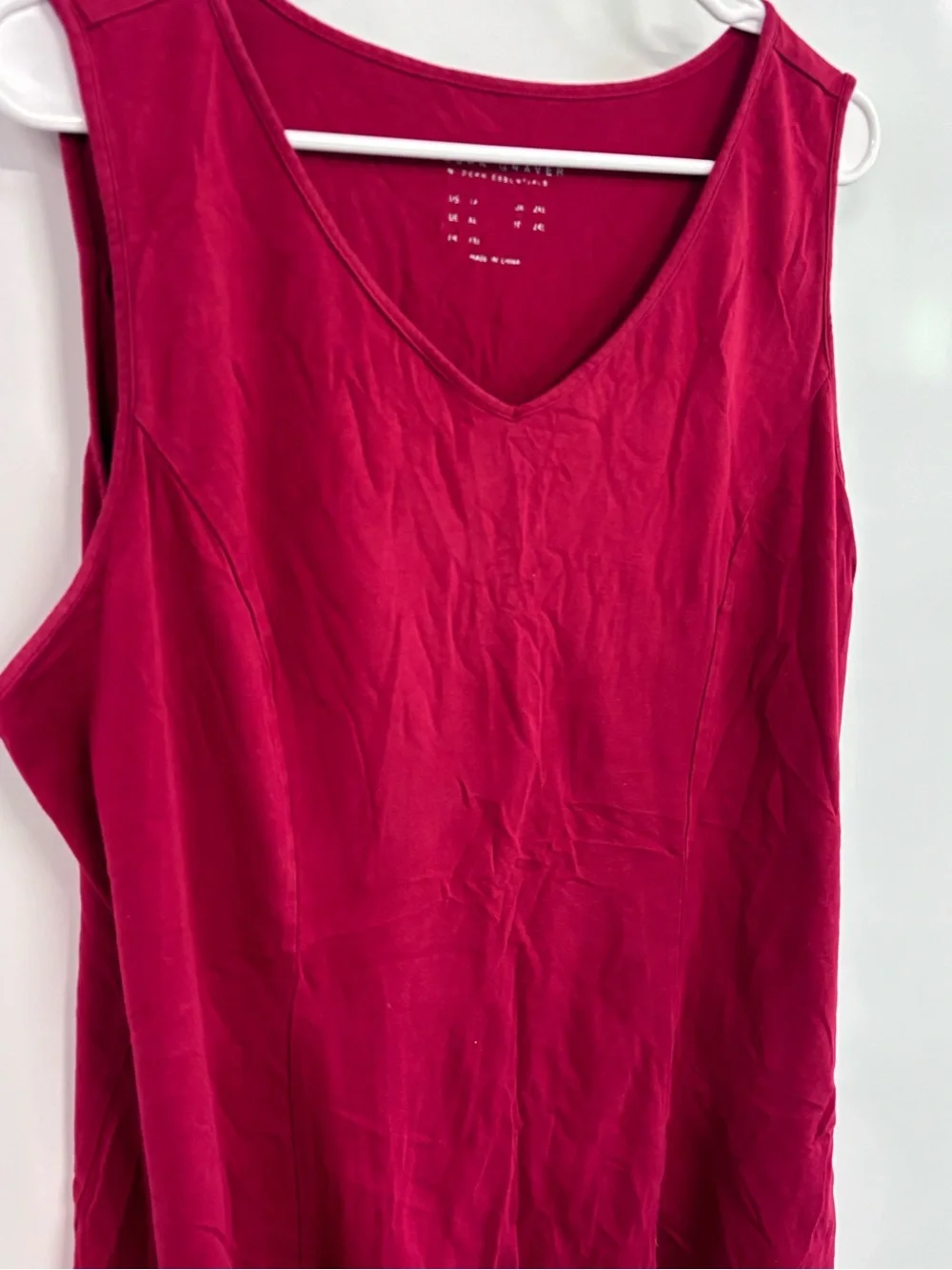 Susan Graver Tank Top Womens Size 1X Red  Liquid Knit Stretch Relaxed Comfort